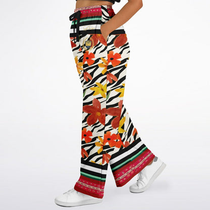 Meet Me in Tangiers in Floral Stripe Eco-Poly Wide Leg Pants