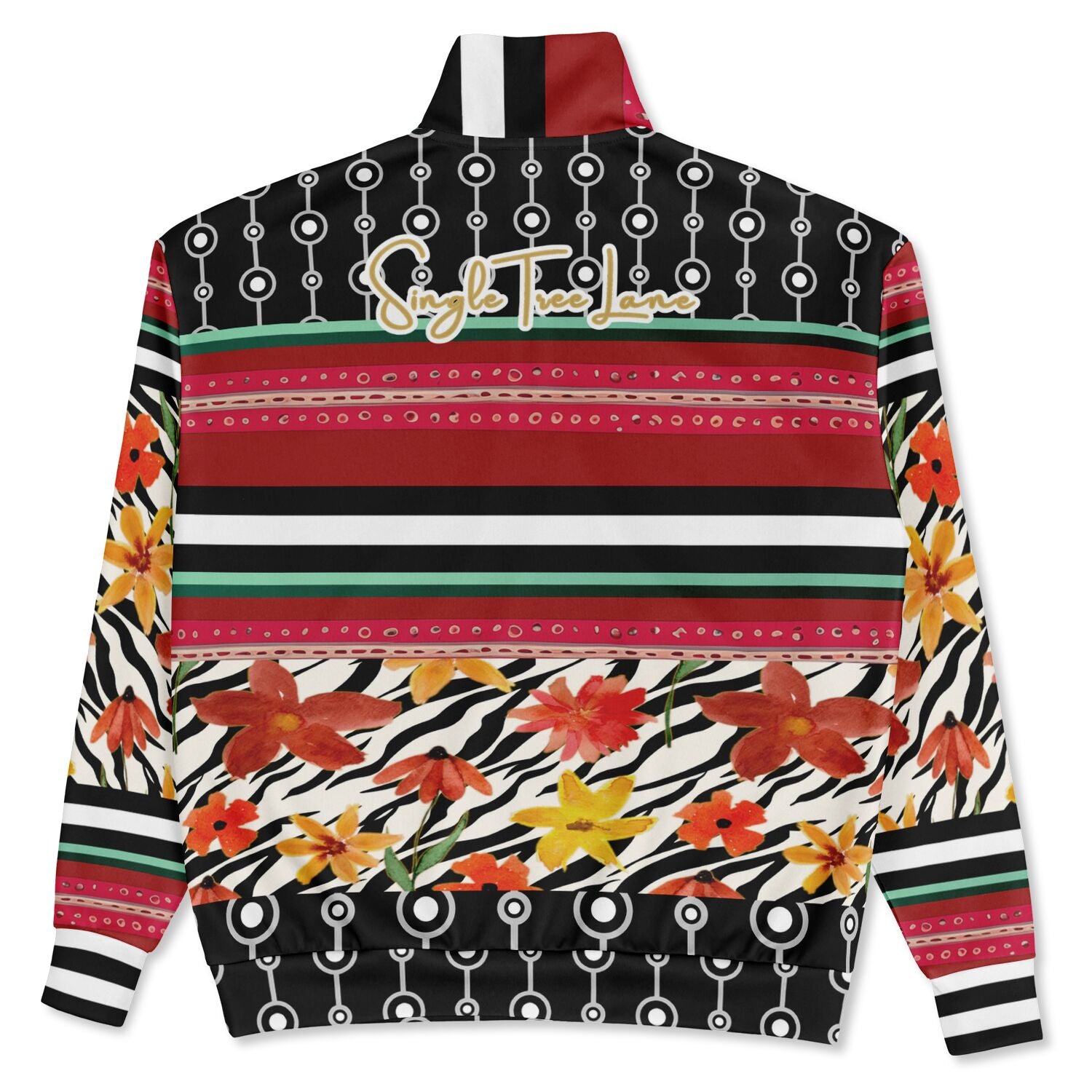 Meet Me in Tangiers in Striped Floral Heavyweight Oversized Quarter Zip Sweatshirt