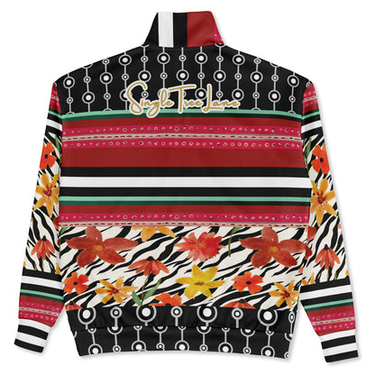 Meet Me in Tangiers in Striped Floral Heavyweight Oversized Quarter Zip Sweatshirt