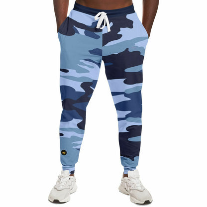 Midnight Powder Blue Camo Eco-Poly Unisex Joggers