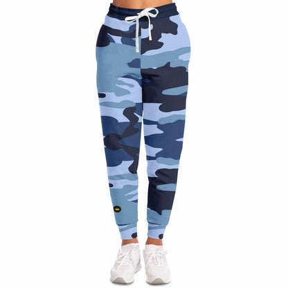 Midnight Powder Blue Camo Eco-Poly Unisex Joggers