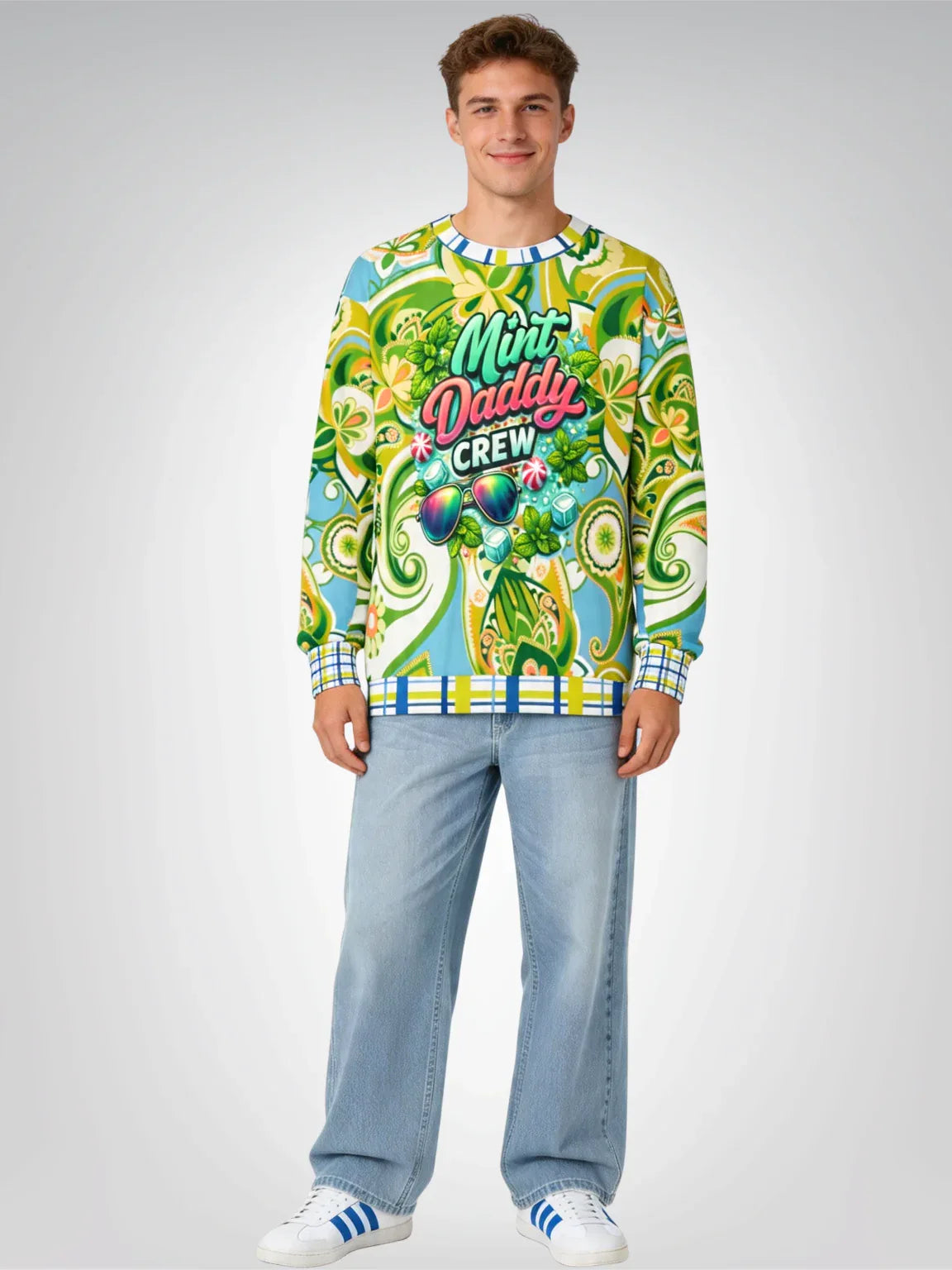 Mint Daddy Crew Paisley Print Unisex Sweatshirt (Gold Label)
