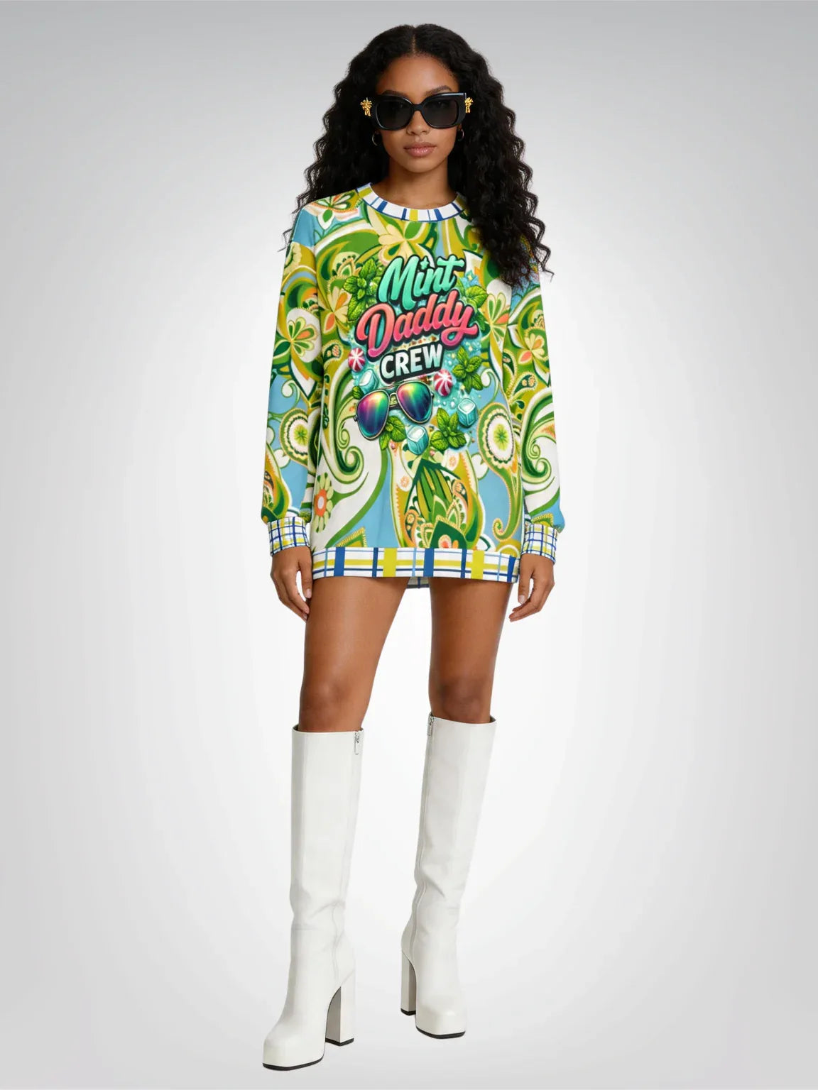 Mint Daddy Crew Paisley Print Unisex Sweatshirt (Gold Label)