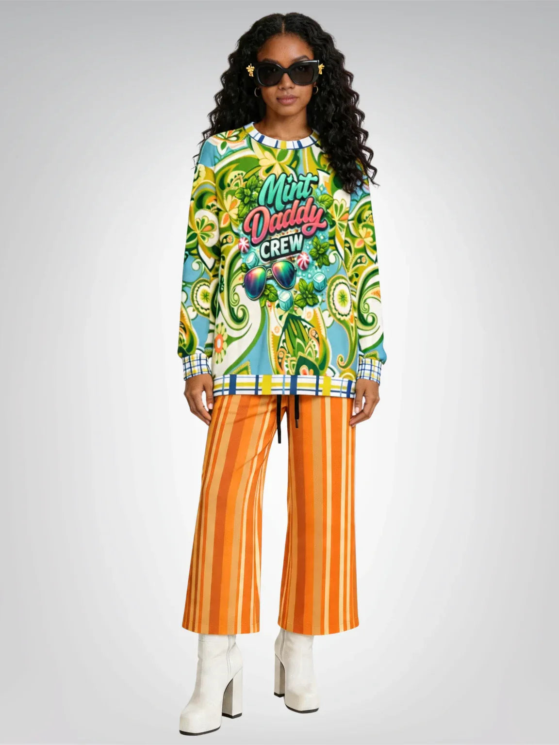 Mint Daddy Crew Paisley Print Unisex Sweatshirt (Gold Label)