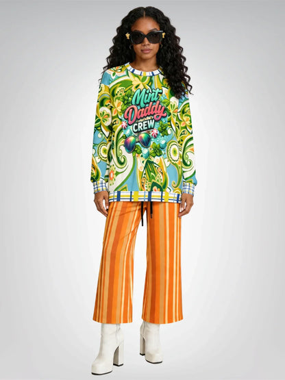 Mint Daddy Crew Paisley Print Unisex Sweatshirt (Gold Label)