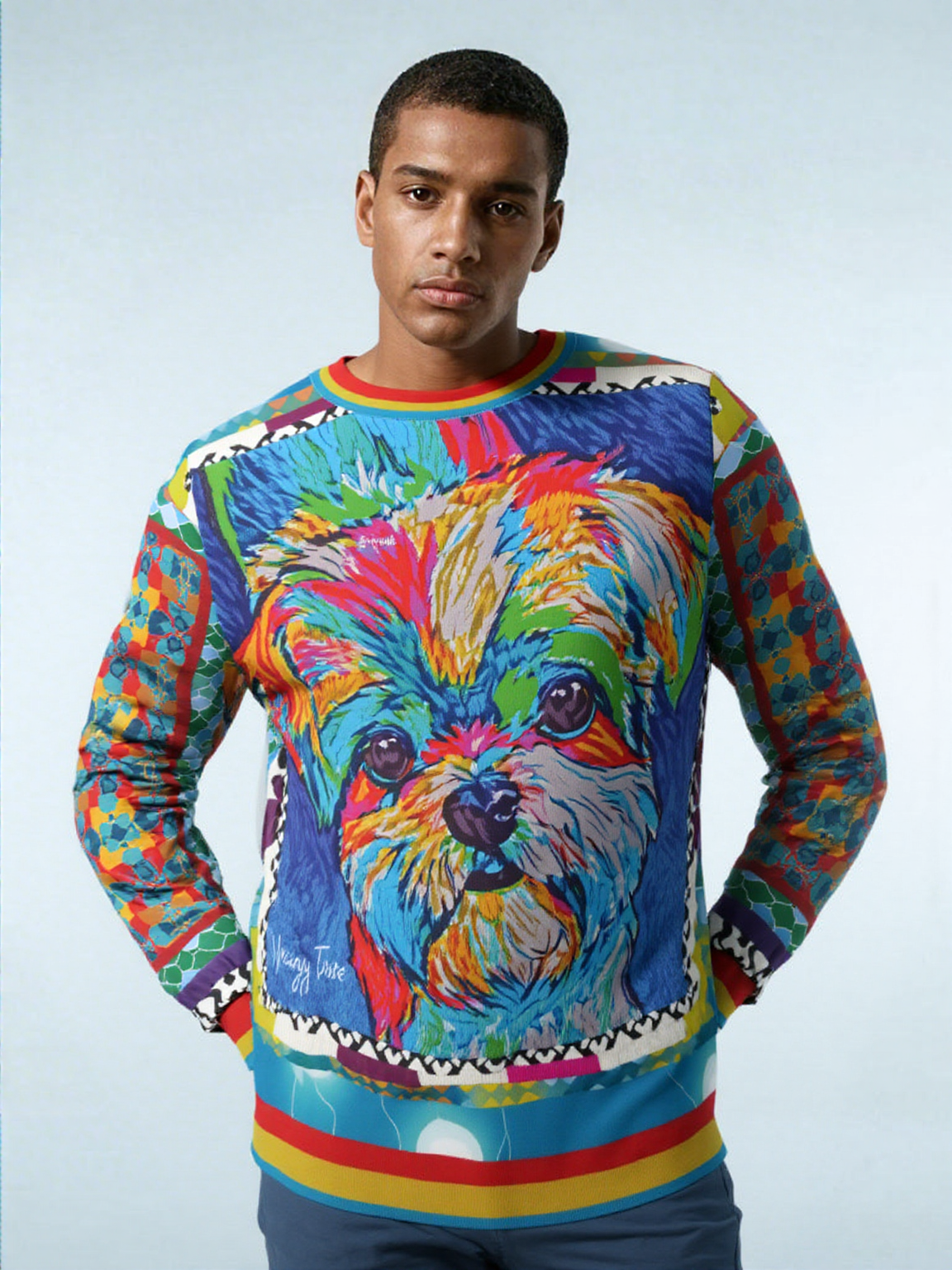 Mister Dungaree Graffiti Dog Art Unisex Sweatshirt (Gold Label)