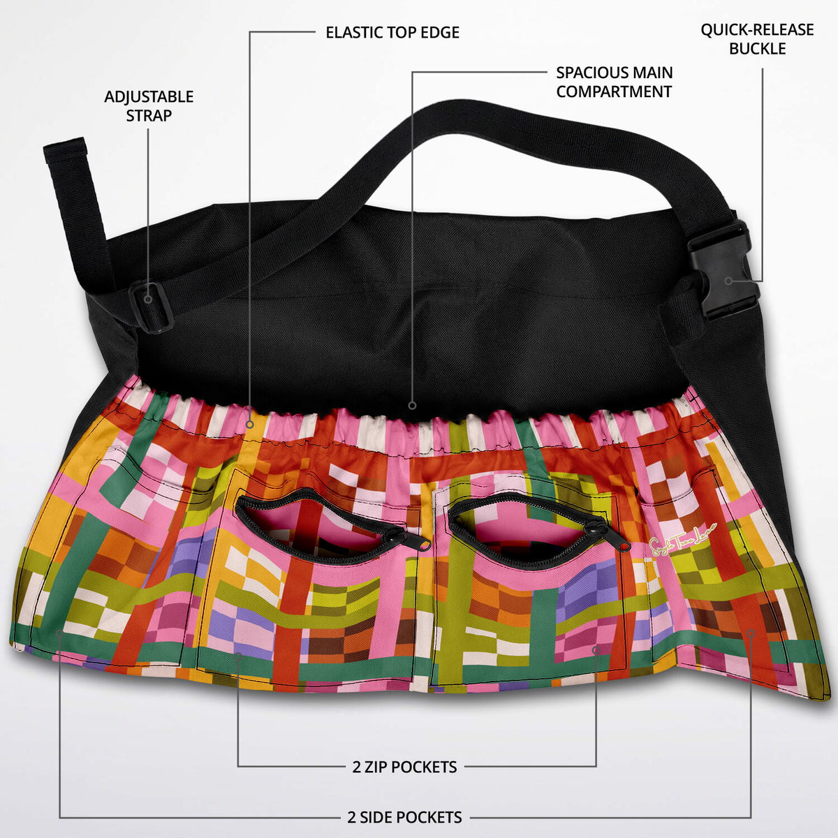 Mod Mosaic Mayhem Check Garden Harvest Bag