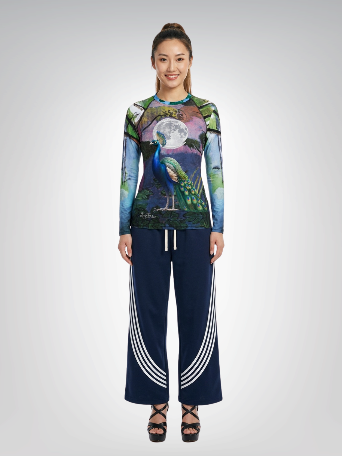 Moroccan Landscape by Moonlight in Peacock Energy Women&