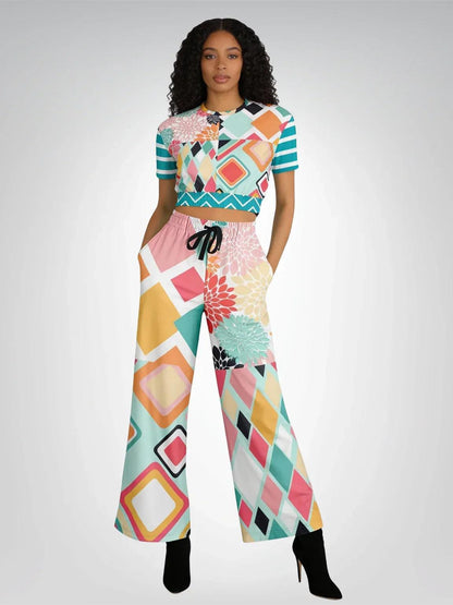 Mums the Word Floral Eco-Poly Wide Leg Pants