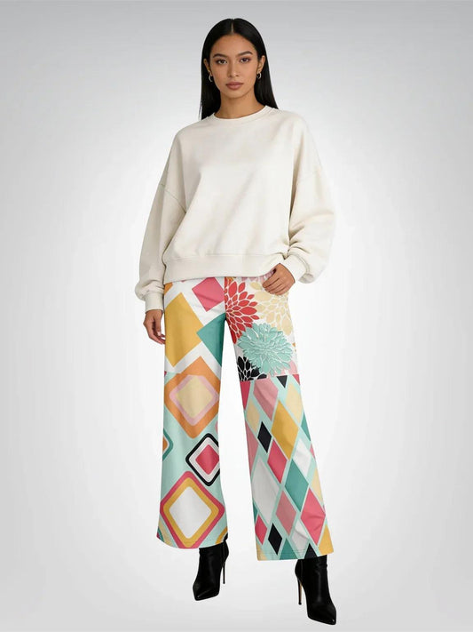 Mums the Word Floral Eco-Poly Wide Leg Pants