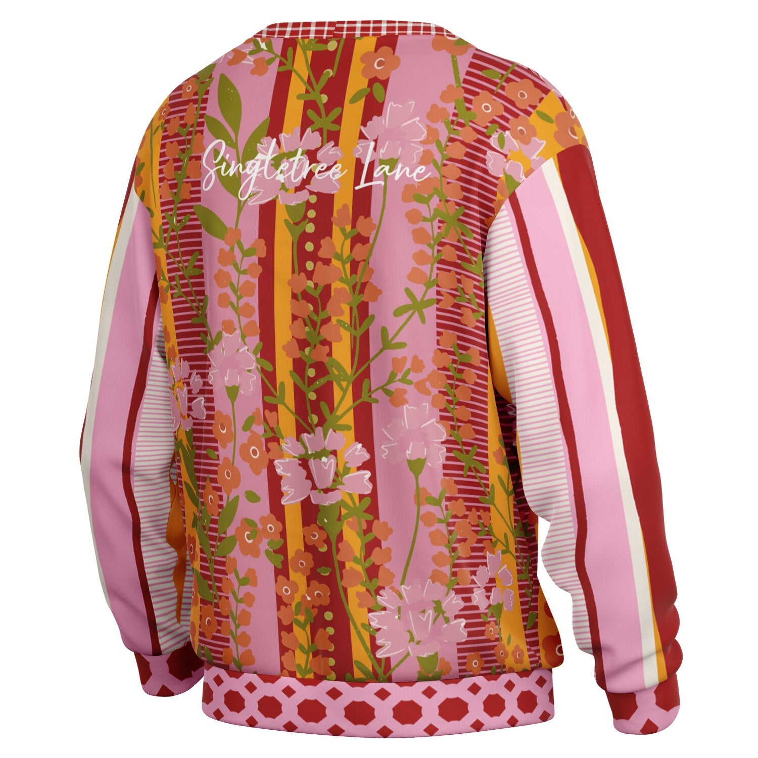 My Dream in Red Stripe Floral Heavyweight Unisex Cardigan