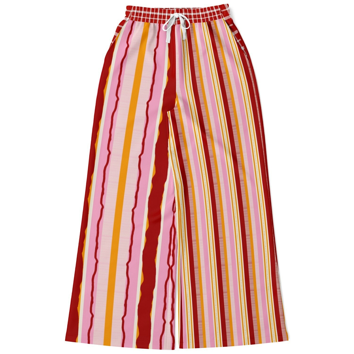 My Dream in Red Stripe Eco-Poly Wide Leg Pants