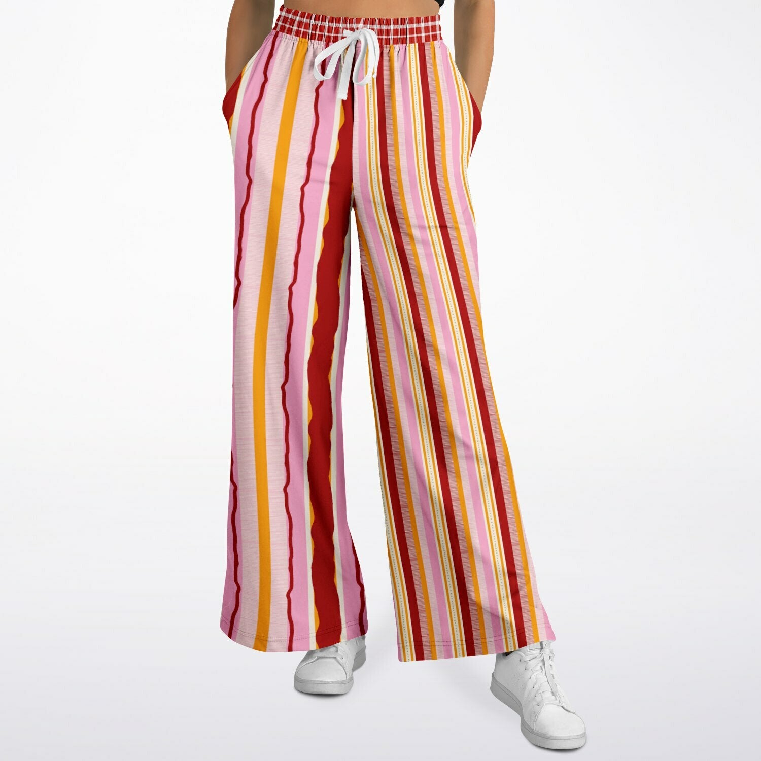 My Dream in Red Stripe Eco-Poly Wide Leg Pants