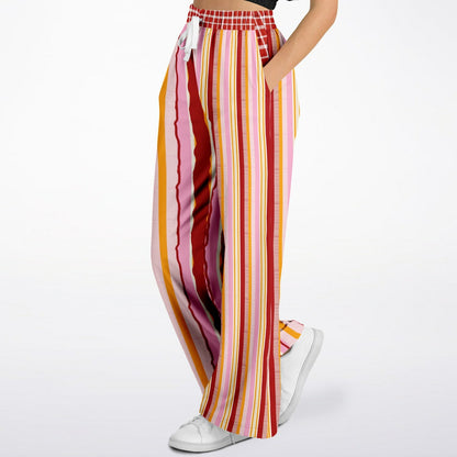 My Dream in Red Stripe Eco-Poly Wide Leg Pants
