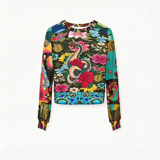 My Floral Camo Paradise - Year of the Snake Cropped Sweatshirt (Gold Label)