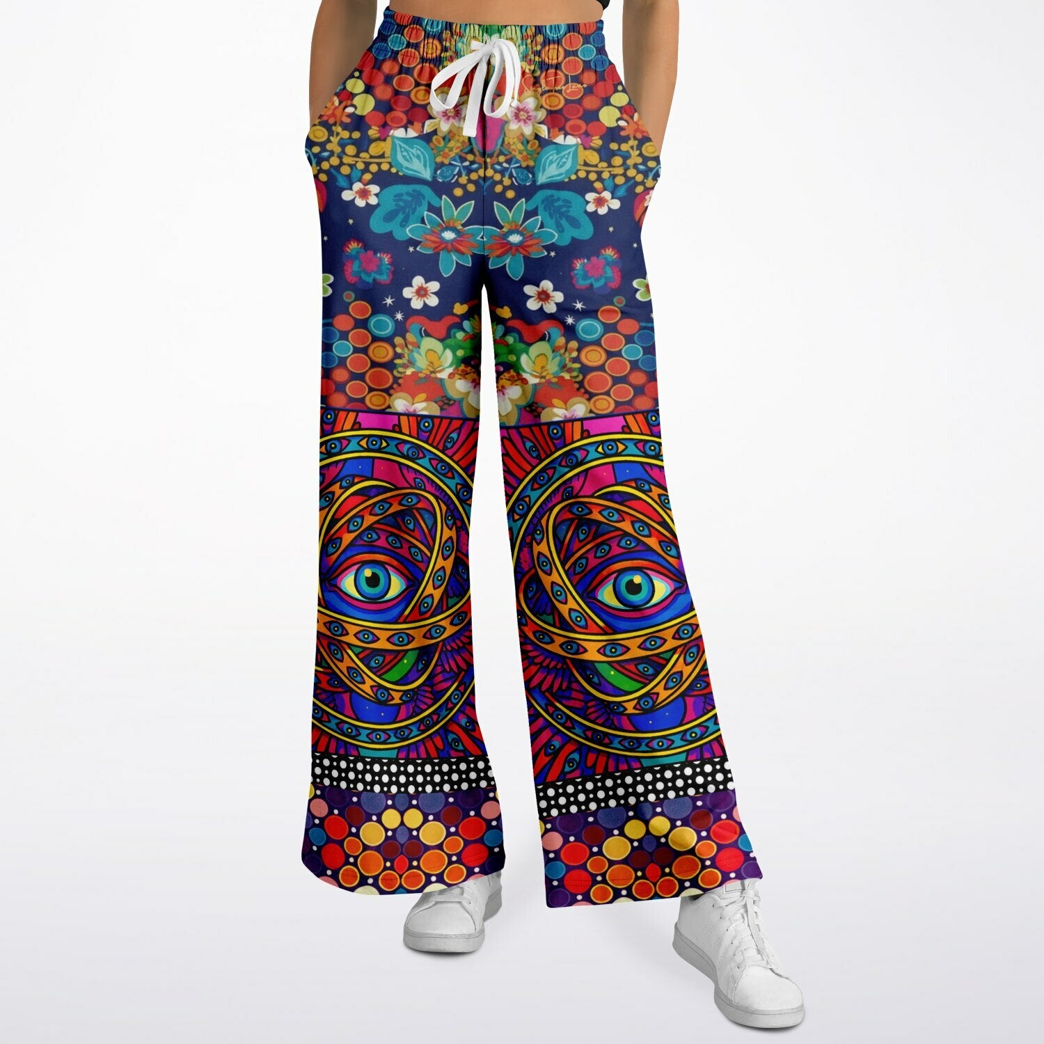 My Friend the Ophanim - Angel in Pop Art Eco-Poly Wide Leg Pants