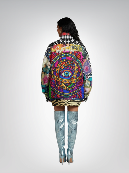 My Friend the Ophanim - Angel in Pop Art Heavyweight Oversized Quarter Zip Sweatshirt