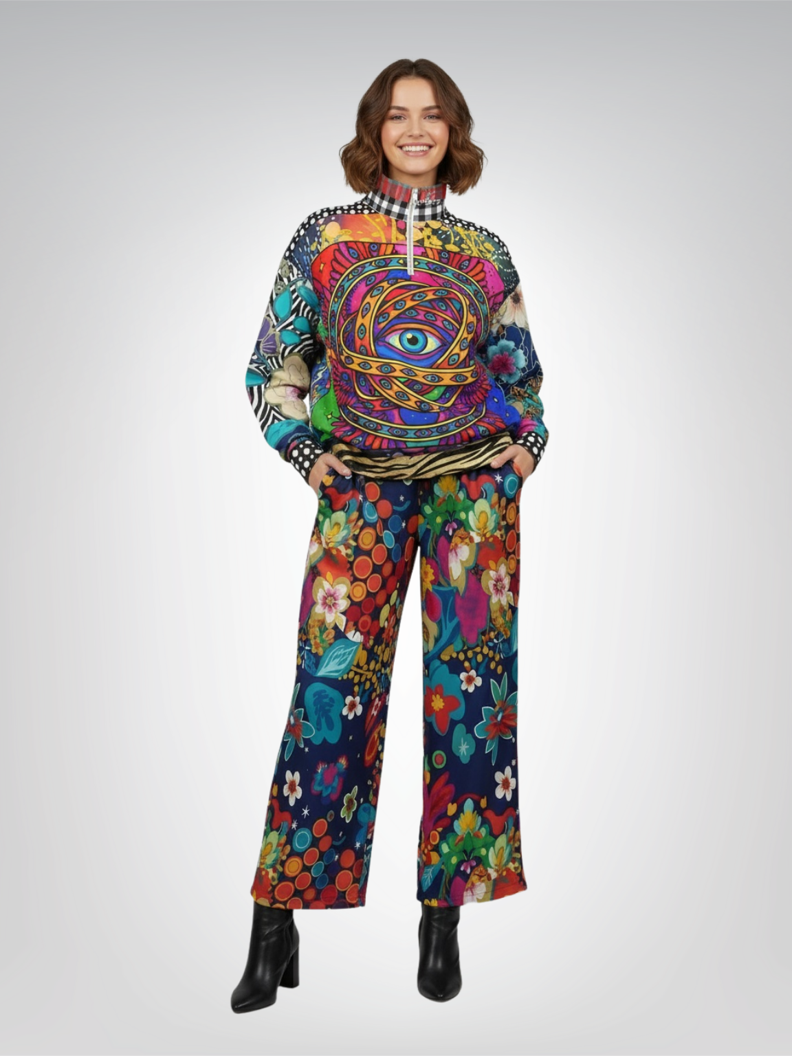 My Friend the Ophanim Tropical Splash Eco-Poly Wide Leg Pants