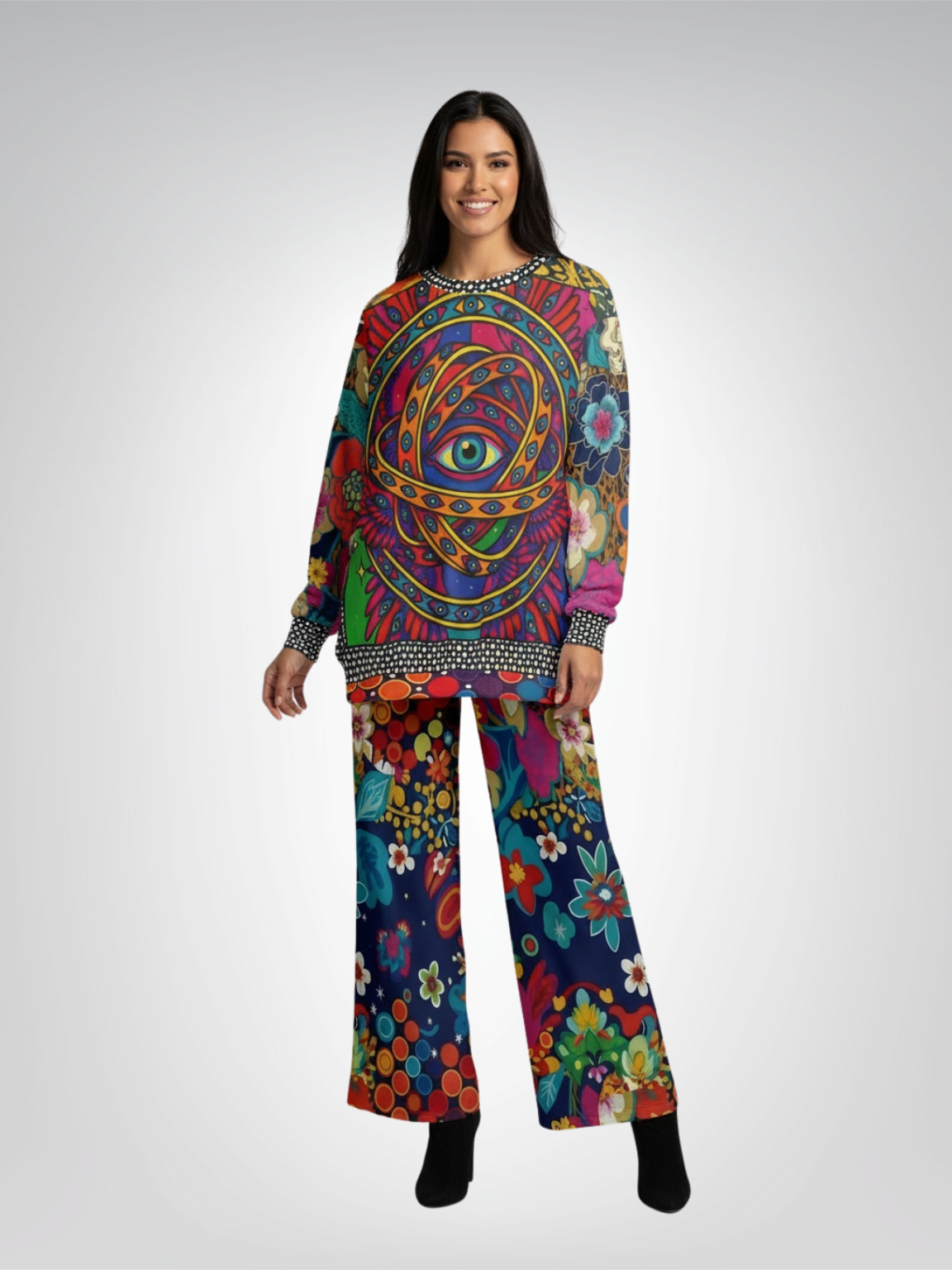 My Friend the Ophanim Tropical Splash Eco-Poly Wide Leg Pants