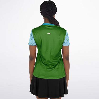 My Green Golf Scenery Mandarin Collar Ladies Golf Polo Jersey