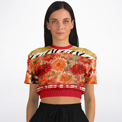 My Hippie Island Floral Eco-Poly Short Sleeve Cropped Pullover