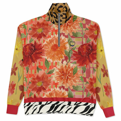 My Hippie Island Floral Heavyweight Oversized Quarter Zip Sweatshirt