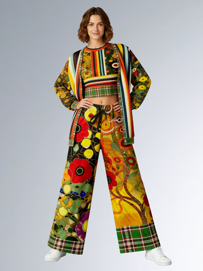 My Life as a Fairy Floral Stripe Heavyweight Unisex Cardigan