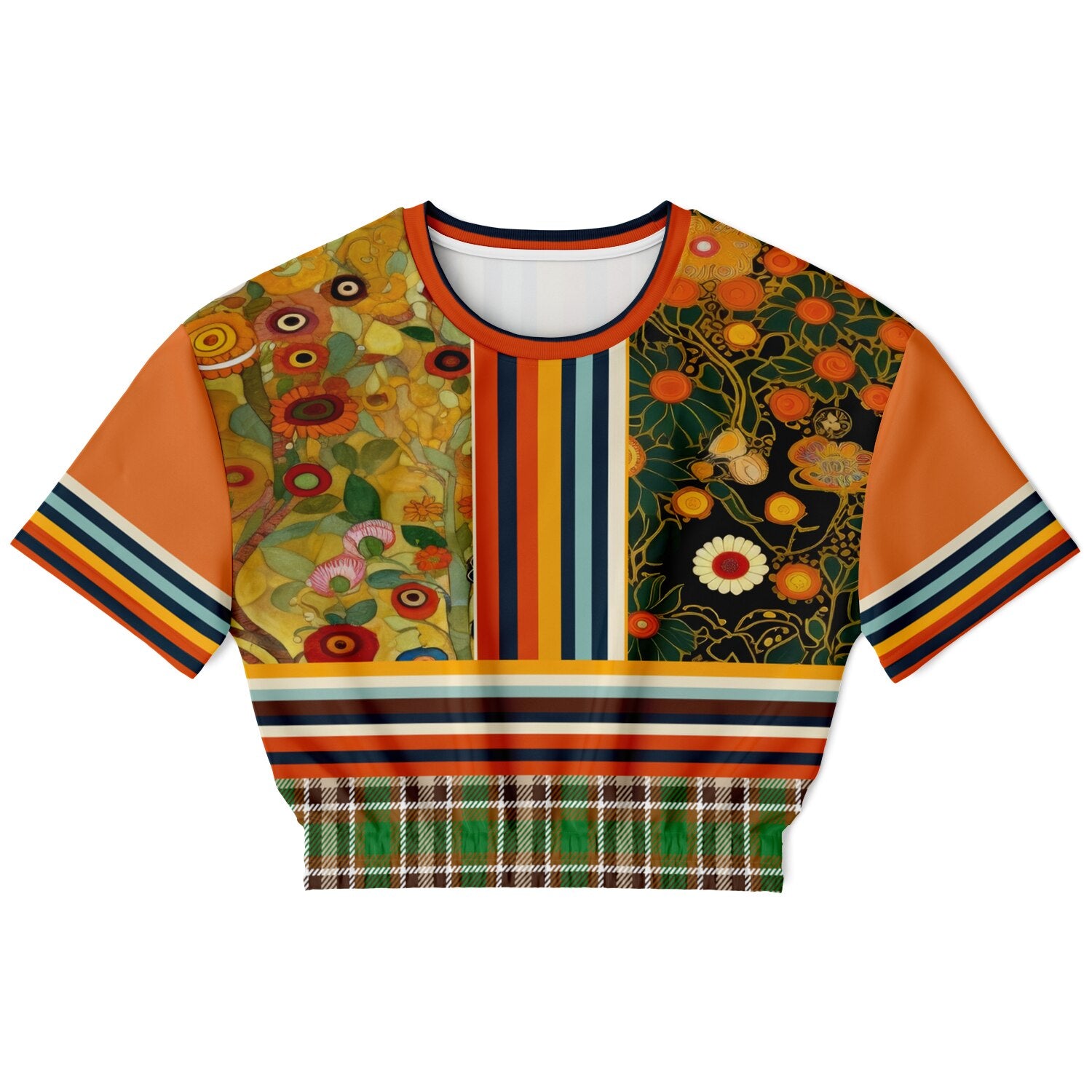 My Life as a Fairy Floral Stripe Eco-Poly Short Sleeve Cropped Pullover