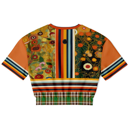 My Life as a Fairy Floral Stripe Eco-Poly Short Sleeve Cropped Pullover