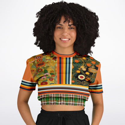 My Life as a Fairy Floral Stripe Eco-Poly Short Sleeve Cropped Pullover