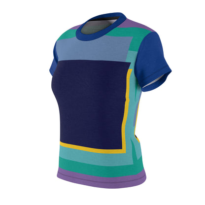 My Life in Purple Midnight Squares Geometric Print Colorful AOP Women&