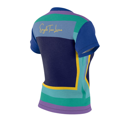 My Life in Purple Midnight Squares Geometric Print Colorful AOP Women&