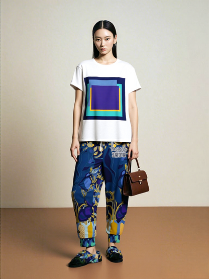 My Life in Purple Squares Cubed Contemporary Art Design Women&