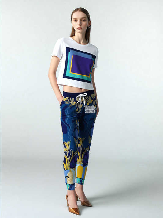 My Life in Purple Squares Cubed Contemporary Art Design Women's Tee