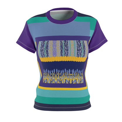 My Life in Purple Squares Geometric Print Colorful AOP Women&