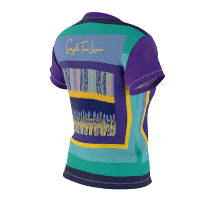 My Life in Purple Squares Geometric Print Colorful AOP Women&