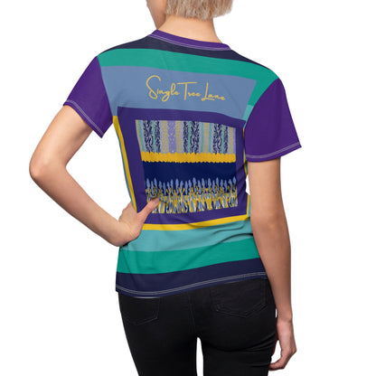 My Life in Purple Squares Geometric Print Colorful AOP Women&