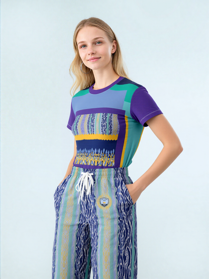 Mass Hypnosis Abstract Stripe Eco-Poly Wide Leg Pants