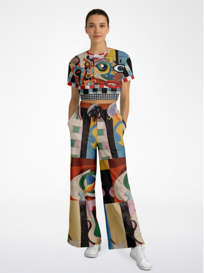 My Picasso Life Eco-Poly Short Sleeve Cropped Pullover