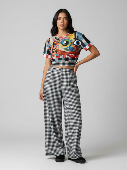 My Picasso Life Eco-Poly Short Sleeve Cropped Pullover