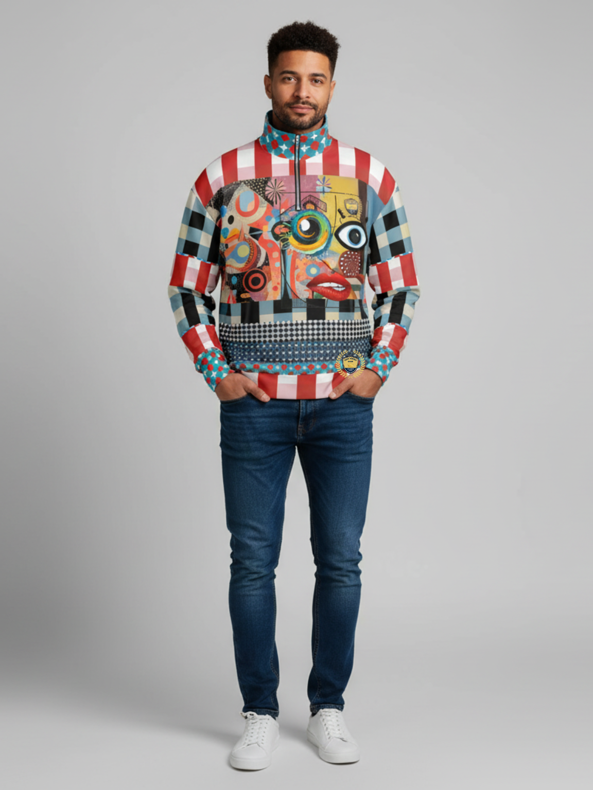 My Picasso Life Heavyweight Oversized Quarter Zip Sweatshirt