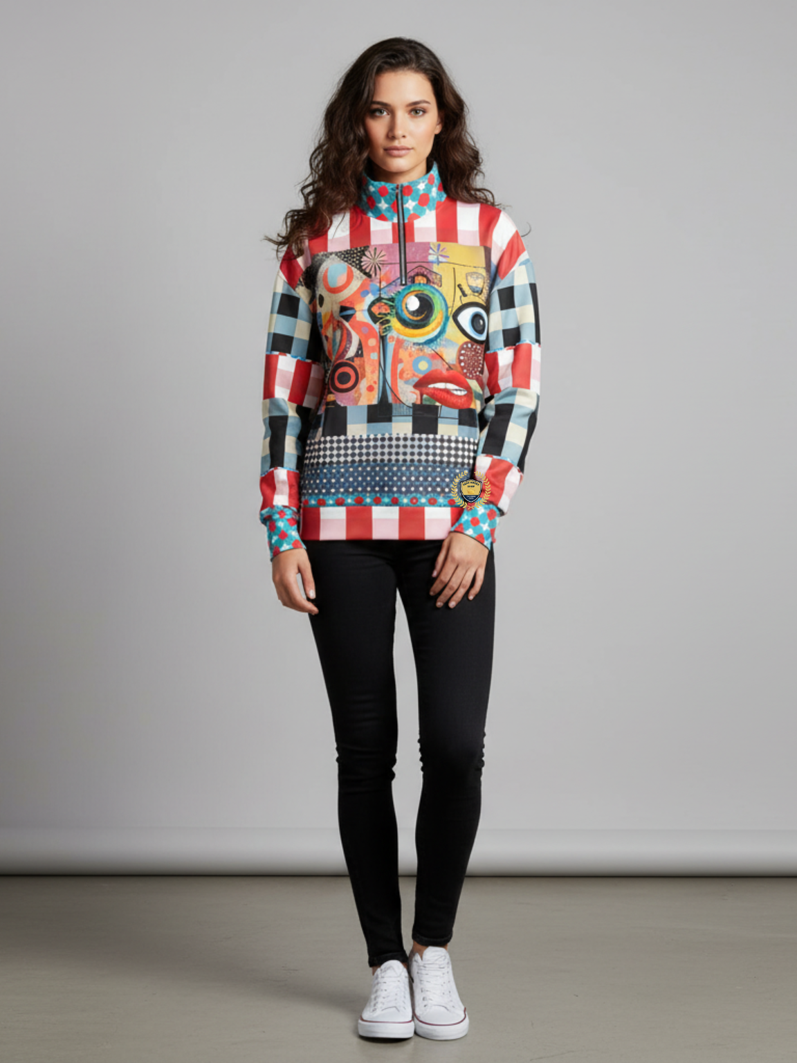 My Picasso Life Heavyweight Oversized Quarter Zip Sweatshirt