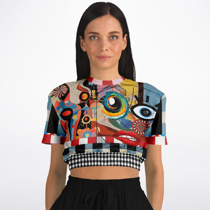 My Picasso Life Eco-Poly Short Sleeve Cropped Pullover