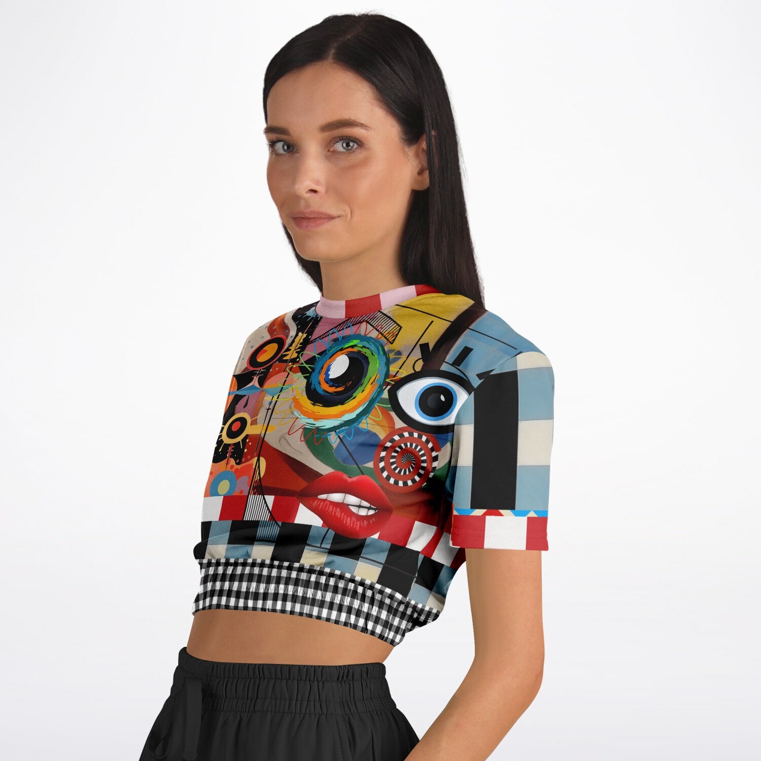 My Picasso Life Eco-Poly Short Sleeve Cropped Pullover