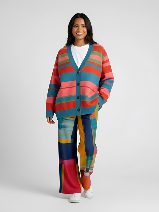 My Rugby Life in Pink Knitted Cardigan