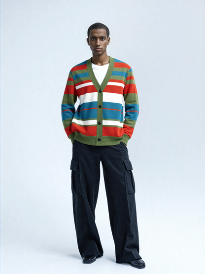 My Rugby Life in Blue Knitted V-Neck Cardigan