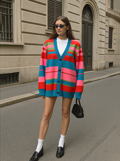 My Rugby Life in Pink Knitted Cardigan