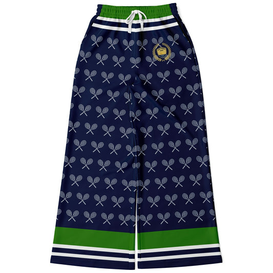 My Tennis Life in Sailor Blue Eco-Poly Wide Leg Pants