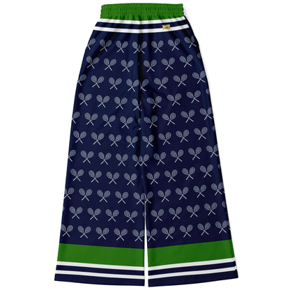 My Tennis Life in Sailor Blue Eco-Poly Wide Leg Pants