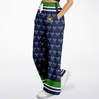 My Tennis Life in Sailor Blue Eco-Poly Wide Leg Pants